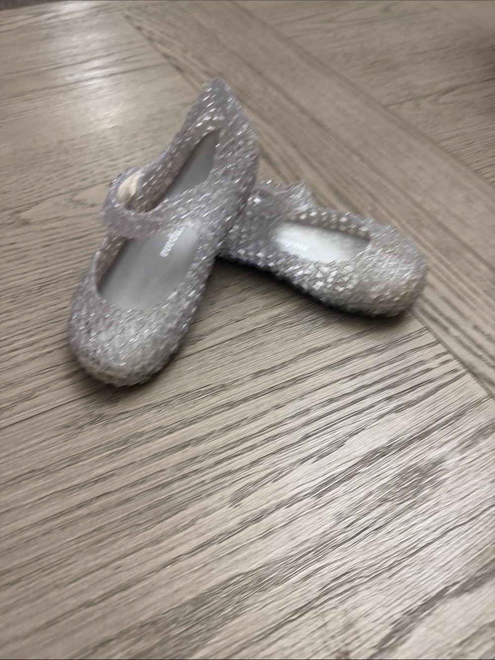 Mini Melissa Glitter Mary Jane Shoes - Silver